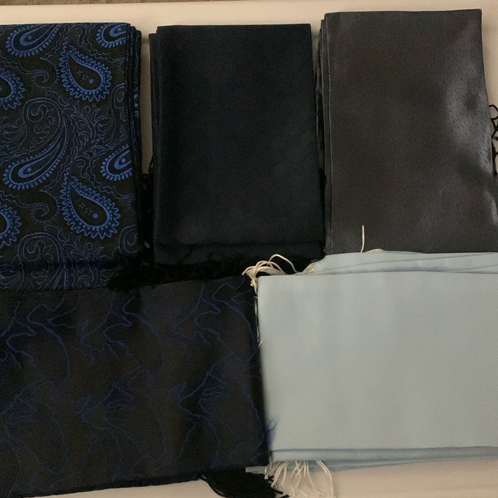 Five dress scarves